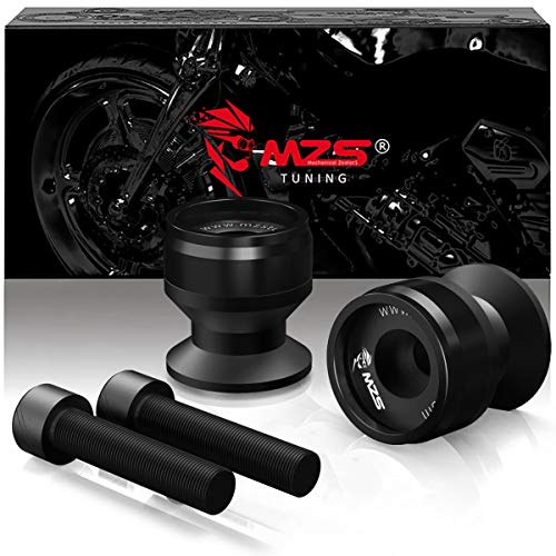 MZS 8MM Swingarm Spools Sliders Stand Universal M8 Black Compatible with CBR 600 F2 F3 F4 F4i CBR600RR CBR1000RR GSXR600 GSXR750 GSXR1000 GSXS750 SV650 ZX6R ZX10R Z650 Z900 Z1000 EX400 EX650 Daytona - color: Black, size: Aluminum