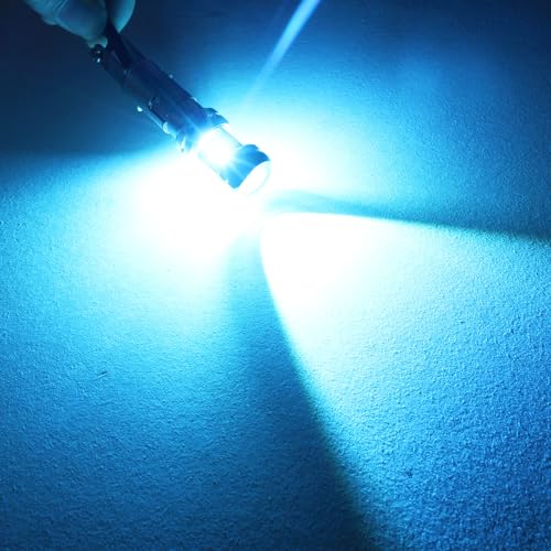 PHINLION 1156 Ice Blue LED Light Bulbs, Super Bright 12V 24V P21W 7506 BA15S 1141 LED Replacement for Car Back Up Reverse or Daytime Running Lights, Non-Polarity, Pack of 2 - color: Ice Blue