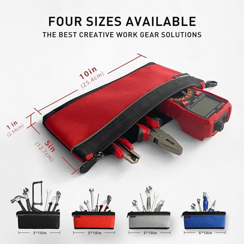 IRONLAND Small Tool Pouches with Zipper Small Tool Bags Waterproof 1680D Tool Pouch Bags for Men Multipurpose Tool Storage Organizer 6 Pack - size: 6 Pack Combo