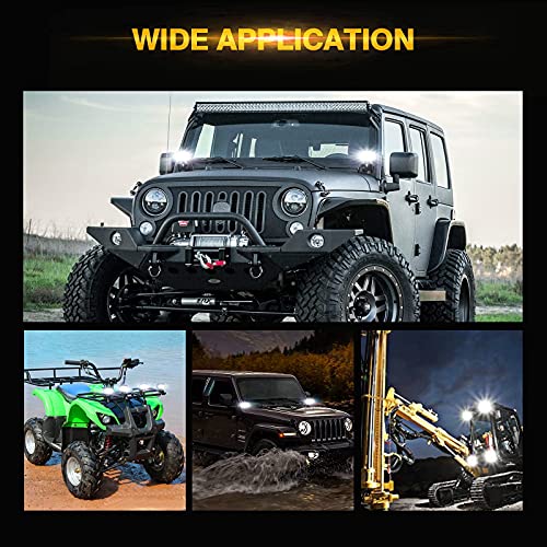 Auxbeam 4in 60W LED Pod Light for Truck, Super Bright Spot Beam 2Pcs Cube Offroad Light Bar for ATV UTV SUV Boat Jeep - color: White Spot Beam (ZD000659)