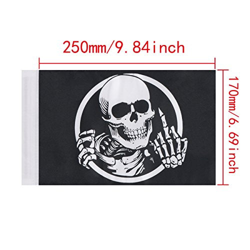 Pirate American Flag Bandana Crossbones Skull 6x 10'' Flags For 3/8 Diameter Motorcycle Flagpole, Double-Sided Sewing UV Coated Flag Replacement - color: Skull Flag