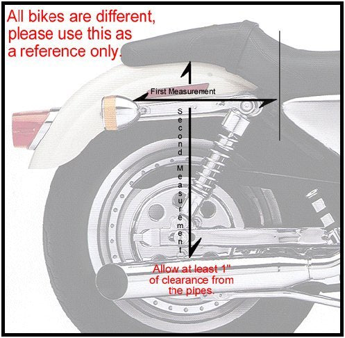 Cruiser Style Studded Throw Over Saddlebag w/Gun Holster Fits Most All Harley Davidson Bikes - "See Picture For How To Size Details"