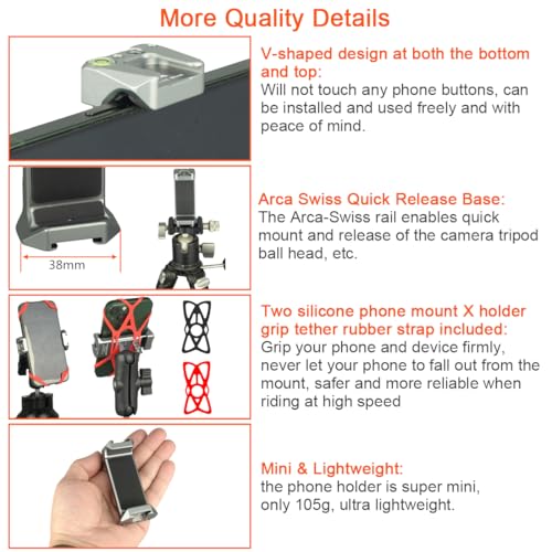 1 Inch/25mm Ball Mount Phone Holder Compatible with RAM mounts B Size Double Socket Arm for Car Bike Motorcycle Phone Mount with 1" Ball
