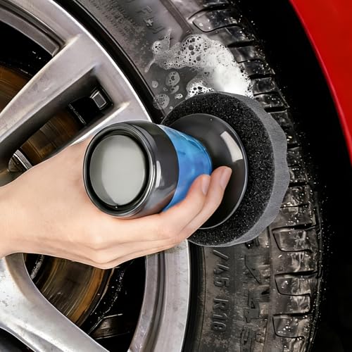 Tire Shine Applicator with 3 Heavier-duty Detachable Foam 2 liquid container 1 set of gloves for Car Cleaning and Fine Polishing Reusable Tire Dressing Applicator for Car Truck SUV Motorcycle - style: 6-piece set