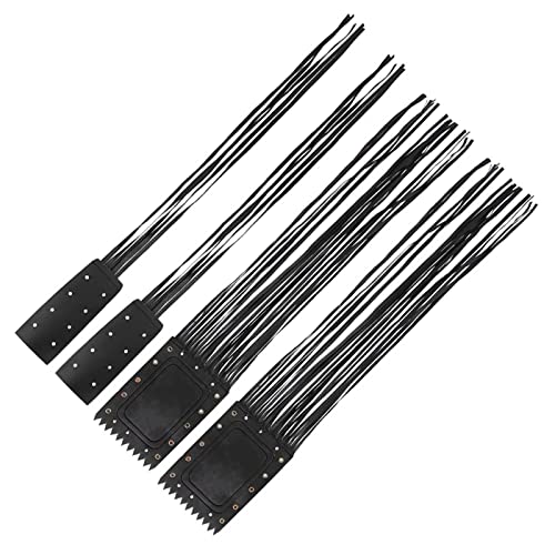 Qqmora Motorcycle Handlebar Tassel Cover Fashionable Fringe Style Design Soft Leather Grips Universal Fit for Cruiser Chopper Bobber Custom Synthetic Leather Black 2pcs
