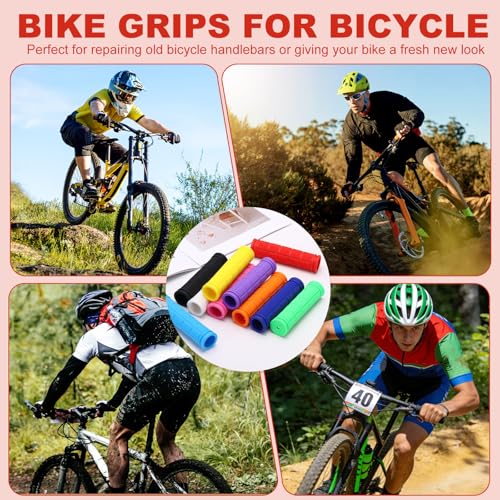 2 Pair Soft Rubber Handlebar Grips, Bicycle Handlebar Grips Bike Handle Bar Wrap Non-Slip 4.5 Inch - Fitting for Mountain Bikes/Road Bicycles/Scooter - color: Purple