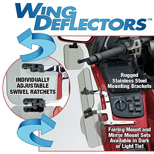 National Cycle - 01-17 Honda GL1800 Gold Wing Mirror Mount Wing Deflectors - Dark Tint (N5108)