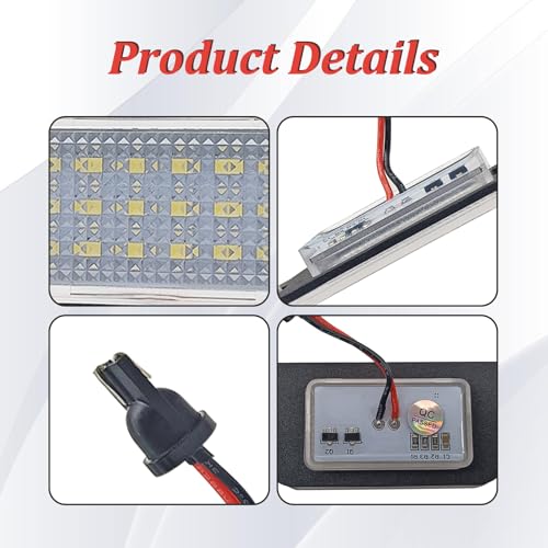 1PC LED License Plate Lights, 18-SMD 6000K White Rear Bumper Tag Lamps Assembly Compatible with D0dge Charger Challenger Avenger Magnum Dart, 4805846AA