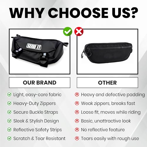 Waterproof Dirtbike Handlebar Bag | Compact Motorcycle Handle Bar Storage Pouch | Universal Fit Dirt Bike Bag for Trail & Adventure Riding | Durable Surron Bar Bag - color: Black