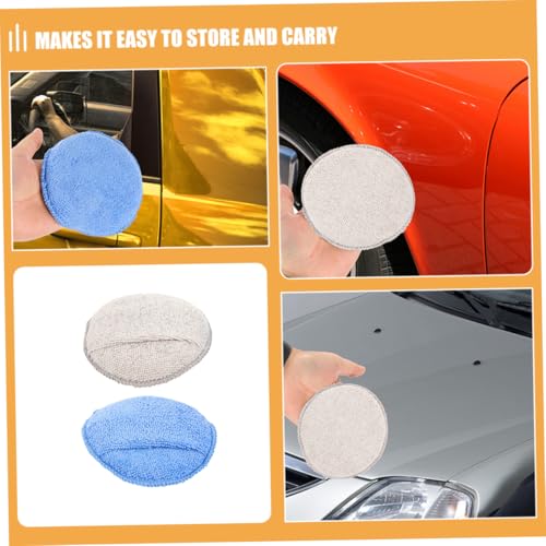 4pcs Car Wax Applicator Pads Round Microfiber Cleaning Buffing Sponges for Polishing Vehicles Lightweight Versatile Scratch Maintenance for Cars Motorcycles and