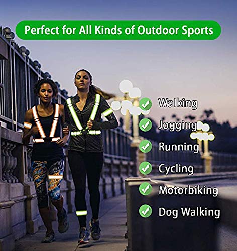 Chiwo Reflective Vest Running Gear 2Pack, High Visibility Adjustable Safety Ves for Night Cycling,Hiking, Jogging,Dog Walking - color: Green Pink