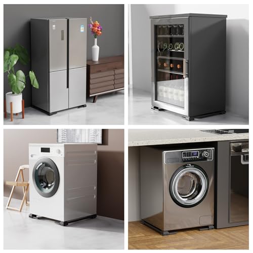 Appliance Rollers Heavy Duty,Newest Extendable Appliance Sliders,Liftable Washing Machine Base,Easily Move Washer and Dryer Machines,Refrigerators,Furniture-Grey - color: Grey