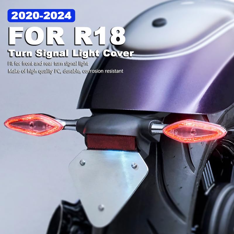 2Pcs Motorcycle Turn Signal Light Lens Covers for BMW R18 Compatible with R 18 Classic Transcontinental Roctane Models 2020-2024 Protective Accessory