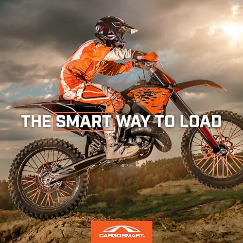 CargoSmart LED Hybrid S-Curve Centerfold Loading Ramp, 1 Pack — 1,500lb Per Pair Capacity, 12” W x 90” L — Aluminum Ramp with Built-in LED Lights, Load/Unload Lawn Equipment, Motorcycles, ATVs & More - style: 1 Folding S-Curve Ramp & LED Lights
