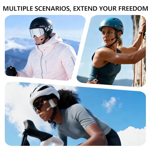BH03 Bluetooth 5.4 Helmet Headphone, 8-Way Group Cycling Communication System with 1000m Range, Noise Cancelling Headset with Mic for Biking, Skiing, Climbing, Black, Single Pack - color: Black, size: Single Pack