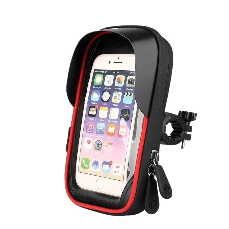 Bicycle Motorcycle GPS Navigation Holder Waterproof Multi-function Mobile Phone Bracket Card Pack Bike Motorcycle Accessories(Bicycle Red)
