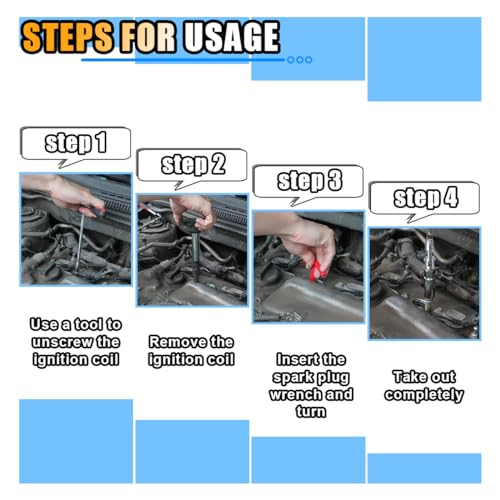 Spark Plug Socket Wrench T-Handle16mm (5/8") & 21mm (13/16") Remover Installer, Universal Spark Plug Wrench Removal Tool for Motorcycles, Lawn Mowers, Small Motor Vehicles