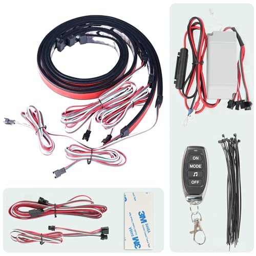 10L0L 4PCS Golf Cart Underbody Light Kit, Underglow LED Strip for EZGO Club Car Yamaha, 24 Modes Multicolor RGB Music Sync Waterproof, Canopy Lights Optional (4 Pack(Underbody-Fishbone)) - style: 4 Pack(Underbody-Fishbone)