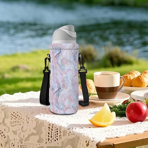 RICHEN Neoprene Water Bottle Carrier Bag with Adjustable Shoulder Strap,Insulated Water Bottle Cover for Stainless Steel/Glass/Plastic Bottles - color: BC-60, size: 750ml