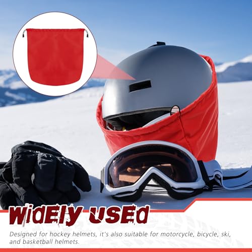 Motorcycle Helmet Bag with Soft Lining & Drawstring Closure, Waterproof Helmet Storage Bag, Large Capacity, Lightweight for Riding Hockey Welding Bicycle Dirt Bike Gear - color: Red