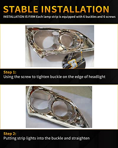 Qasim 12inch/30CM Sequential Switchback LED Strip 12V Car LED Flexible Strip Lights Dual Color White/Amber DRL Turn signal Lights Retrofit-2Pack - size: 11.8 inches