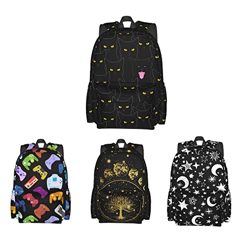 Black Cat Backpack Bookbag Laptop Backpacks Multipurpose Daypack for Boys Girls School Men Women Travel Hiking - color: Black Cat