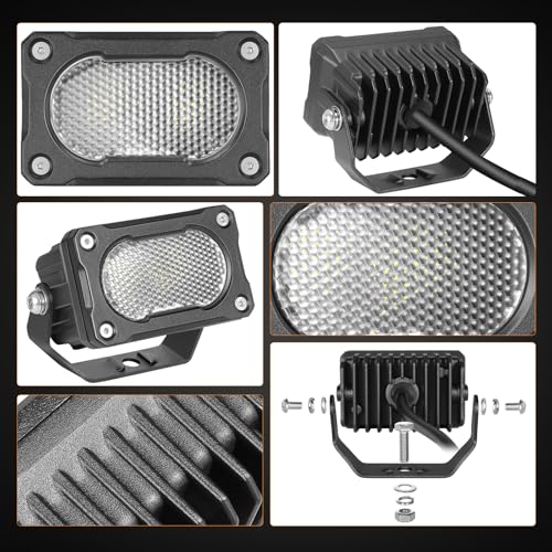 Muto-Beam LED Pods, 2PCS 3Inch LED Driving Lights 40W Flood Diffused Beam Off Road Pods Backup Lighting Auxiliary Light Fog Light Ditch Lights for Truck ATV UTV Motorcycle SUV Jeep Dirt Bike - size: Diffusion