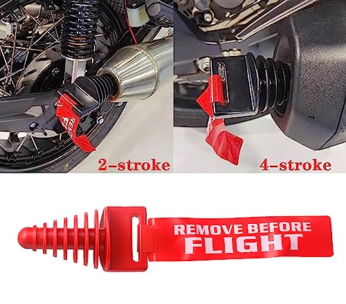 Red Muffler Exhaust Wash Plug, 0.8" to 2.2" Rubber Silencer Plug | For washing 2-stroke and 4-stroke motorcycles, dirt bikes, ATVs, quads and go karts - color: Red