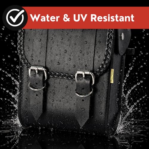 Dowco Willie & Max 58481-20 Braided Series: Synthetic Leather Motorcycle Sissy Bar Bag, Black, Universal Fit, 6 Liter Capacity - style: Braided Series