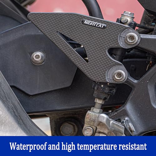 NIGHT CAT Carbon Fiber Heel Guard Rearset Foot Mount Platess,Motorcycle footpeg protections,compatible with Ninja 400 Ninja 500(Carbon fiber pedal guard) - color: Carbon fiber pedal guard