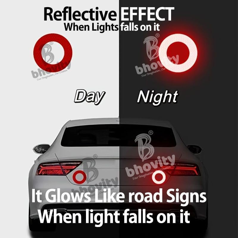 Bhovity® Dakar Rally Reflective Car Sticker, Red, 11 x 15 cm