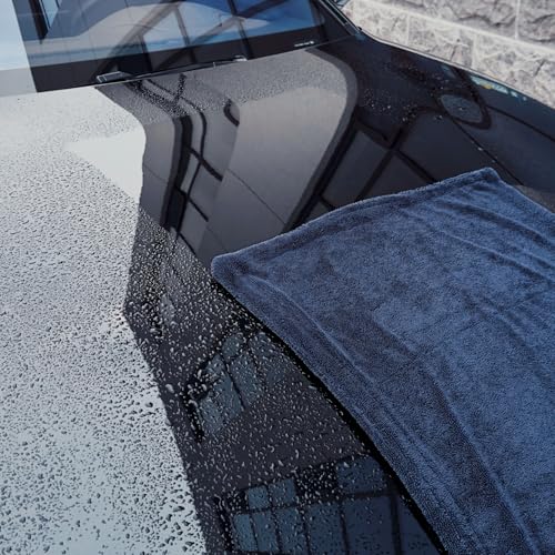 Automotive Detailing Twisted Loop Drying Towel, 1400GSM, 36"x24", Streak Free, Lint Free, Reusable, Microfiber Cleaning Cloth for Car, Truck, SUV - color: Dark Grey