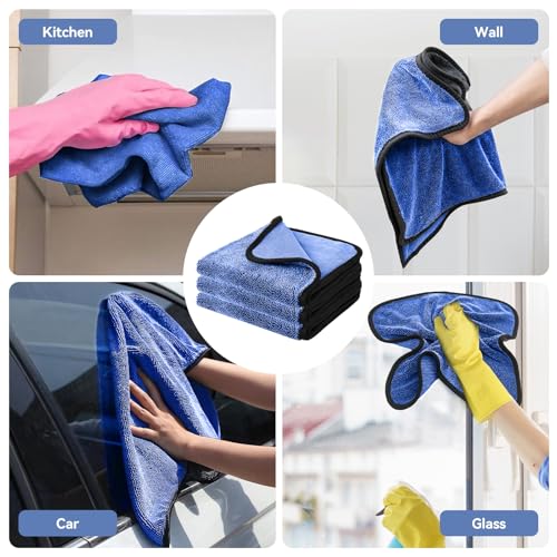 Shiny Cleaning Wipes, 3Pcs Super Absorbent Microfiber Bath Towels for Effortless Cleaning of Windows, Bathroom, Car & Home Toilet -Shiny Cleaning Wipes Shower Cleaning Cloths(15.7x23.6in) - color: Blue