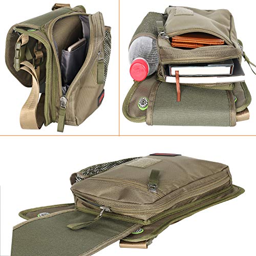 Larswon Thigh Pouch Bag - Tactical Waist Pack Bag for Motorcycle, Waterproof Green - color: Army Green