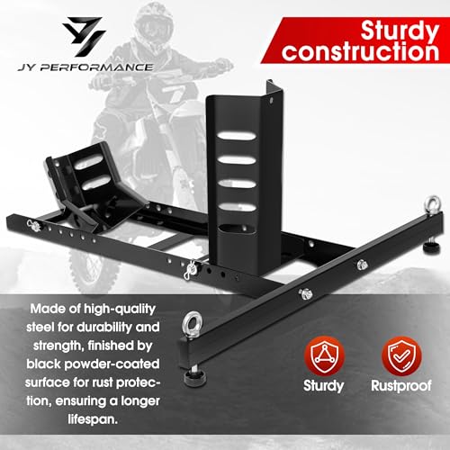 JY PERFORMANCE Motorcycle Wheel Chock, Universal Heavy Duty Front Wheel Stand for Trailer, Cruiser, Sports & Dirt Bikes, 1800 lb Capacity Adjustable Wheel Stand for 15"-22" Wheels - style: Motorcycle Wheel Chock