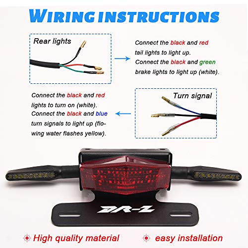 License Plate Holder Fender Eliminator Rear Tail Tidy LED Brake Lights and Turn Signals For Suzuki DRZ400S DRZ400SM DRZ400E (Smoke) - color: Smoke