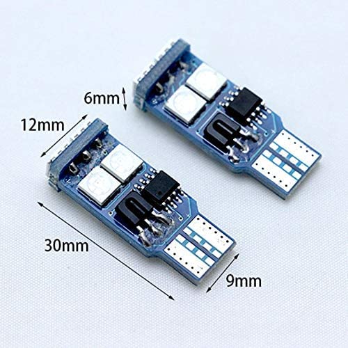 Cottonbell 194 W5W 168 RGB T10 LED Light Bulb with Remote Control Atmosphere Lights for Car Interior/Map/Dome/Door/License Plate Light Courtesy Lights 6 pack - size: T10