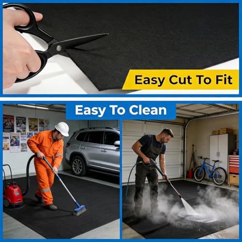 AHEONLAR Oil Spill Mat, 8'10"x22' Waterproof Garage Floor Mats for Under Car, Garage Car Mat Easy to Clean, Oil Change Mat Durable, Washable, Protection from Snow, Rain and Mud for Cars(Black) - size: 8'10"x22'