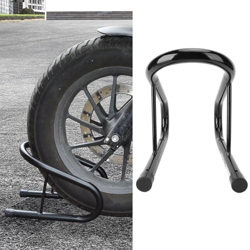 5.5 Inch Motorcycle Wheel Chock Kit with Installation Hardware Easy to Remove for Trailer Truck Bed Black, Steel Motorcycle Wheel Chock Stabilizes Front Wheel