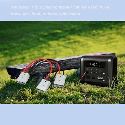 1 to 2 Anderson Connector Anderson Plug Connector Cable Quick Connect Jumper Cables Electric Forklift Charging Plug10AWG 50CM,for Trailer,Truck,Forklift Truck.(1-2ADS) - size: Anderson-Anderson 1-2 50cm