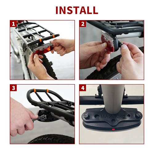 BV Bike Lights for Night Riding LED Bike Tail Light - Bicycle Light Battery-Powered/Rechargeable - Rear Bike Light Weather Resistant - Visible Up to 1500ft Bicycle Tail Light LED Bike Light - size: Rear Carrier Mount - B - Single