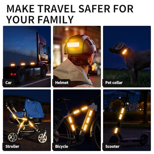 50 Pcs Super Reflection Reflective Stickers Made of 3M DG3, Yellow Outdoor Waterproof Safety Reflective Tape for Car/Bike/Mailbox/Helmet/Truck - Safety Stickers Yellow - color: Fluorescent Yellow 50pcs