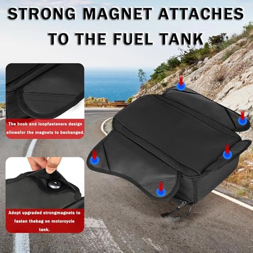 Motorcycle Tank Bag for BMW G310GS G310 GS G 310 GS, Strong Magnetic Waterproof Oxford Black Motorbike Quick Release Pannier Bag