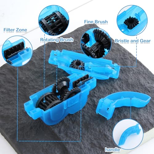 JONMON Bike Cleaning Tools 6 Pieces Set - Bicycle Cleaner Include Chain Scrubber and Cleaning Brush for Drivetrain, Gear, Cassette and Sprockets, Suitable for Mountain/MT/Road/BMX Bike