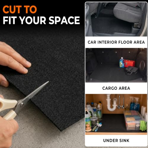 Golener Oil Spill Mat - 36”x60” Garage Floor Mat, Absorbent Oil Pad, Premium Maintenance Mat, Waterproof, Contain Liquid, Protect Floor from Spill & Stain, Reusable, Washable, Durable, Black/Orange - size: 3' x 5' (Rectangular)