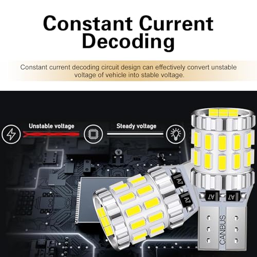2PCS T10 LED Bulb, 3014 30SMD 5W Super Bright Car Wide Lights, Aluminum Led License Plate Light Blubs, Universal Car Interior Lights Replacements for Dome, Door, Reading, Map, Dash