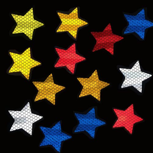 50pcs Warning Butterfly-Shaped Reflective Decals, Waterproof Reflector Tapes Safety Stickers for Night Visibility on Motorcycle, Bicycle, Car