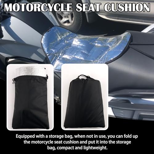 Motorcycle Seat Covers with Adjustable Cord,Portable Motorcycle Seat Cushion Cover for Cooling and Sun Protection,All-Season Motorcycles Cooling Seats Cover with Drawstring Bag