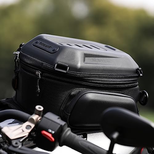 Rhinowalk Motorcycle Tank Bag, 15-18L Expandable Motorcycle Storage, Waterproof All Weather-Matte Black - color: Matte Black