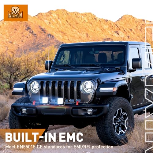 Nilight LED Pod Lights with Amber DRL 3.2 Inch Square 20W 2510LM Super Spot Beam w/ 16AWG Wiring Harness Kit Auxiliary Offroad Driving Ditch Light for Truck UTV ATV SUV 4x4 - color: 4LED Spot Pod w/ Amber DRL